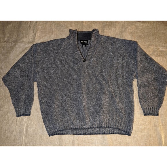 Eddie bauer Men’s Xl gray knitted sweater quarter zip - Picture 1 of 4